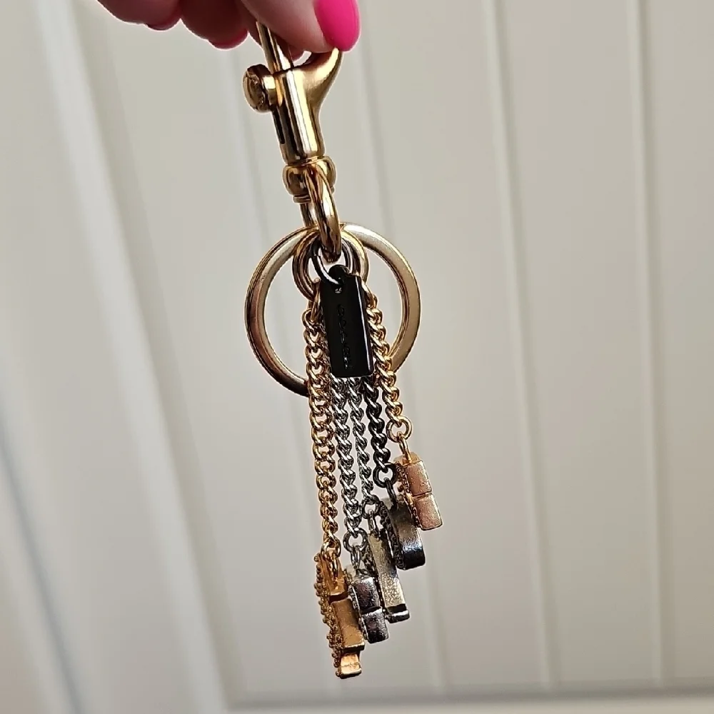 Coach Perforated Letters Charm Key Fob (Style No. 91474) Like New - Picture 7 of 8